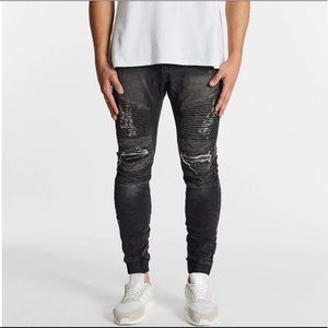Nena and Pasadena Black Jeans Drop Crotch Slim Fit